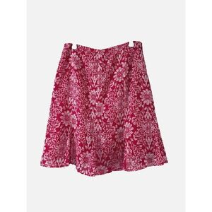Y2K Womens Large Skirt Floral Lined Elastic Waist Flutter Hem Cottage Fairycore